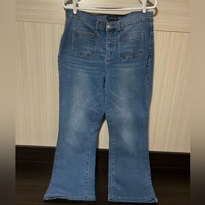 Nanette Lepore Flare Jeans in Classic Blue
Size 12 Altered in Length